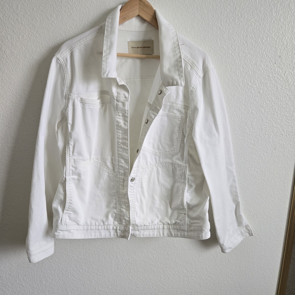 Pilcro Classic White Denim Jacket By Anthropologie Size XL